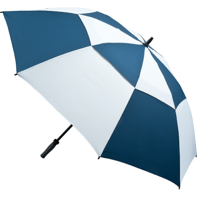 Picture of VENTED GOLF UMBRELLA in Navy Blue & White.