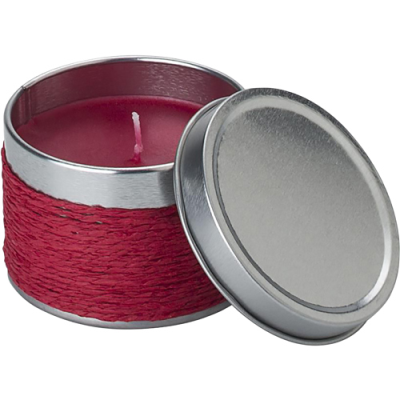 Picture of FRAGRANCE CANDLE in a Tin in Red.