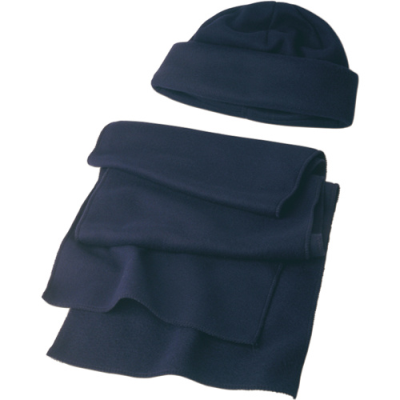 Picture of FLEECE CAP AND SCARF in Blue.