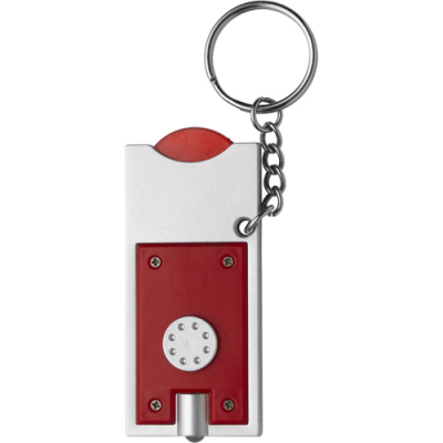 Picture of KEY HOLDER KEYRING with Coin in Red.