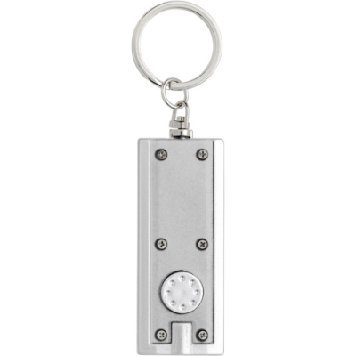 Picture of PLASTIC LED TORCH KEYRING in Silver.