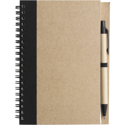 Picture of THE NAYLAND - CARDBOARD CARD NOTE BOOK with Ball Pen in Black.