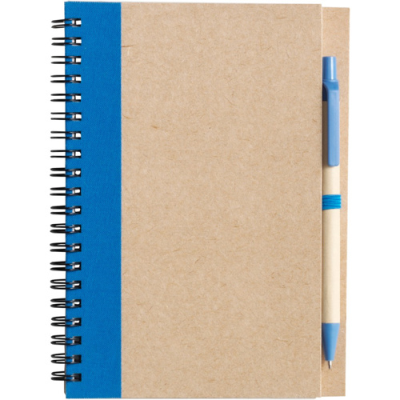 Picture of THE NAYLAND - CARDBOARD CARD NOTE BOOK with Ball Pen in Light Blue.