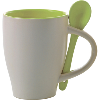 Picture of COFFEE MUG with Spoon in Lime.