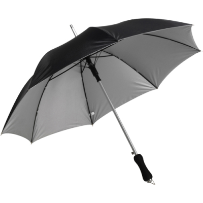 Picture of UMBRELLA with Silver Underside in Black & Silver.