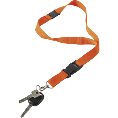 Picture of LANYARD AND KEY HOLDER KEYRING in Orange.