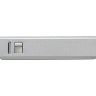 Picture of ALUMINIUM METAL POWER BANK in Silver.