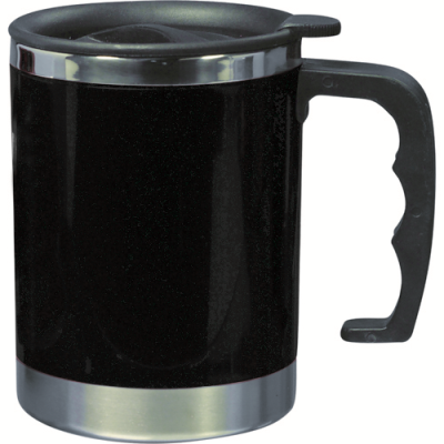 Picture of STAINLESS STEEL METAL MUG in Black.