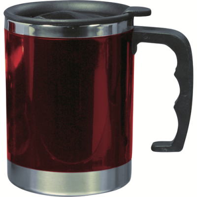 Picture of STAINLESS STEEL METAL MUG in Red