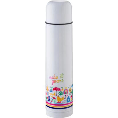 Picture of STAINLESS STEEL METAL DOUBLE WALLED VACUUM FLASK (1000ML) in White