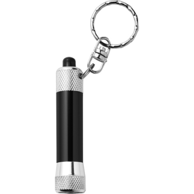 Picture of ALUMINIUM METAL LED TORCH KEYRING in Black