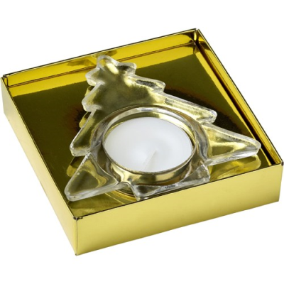 Picture of CHRISTMAS TREE CANDLE HOLDER in Gold.