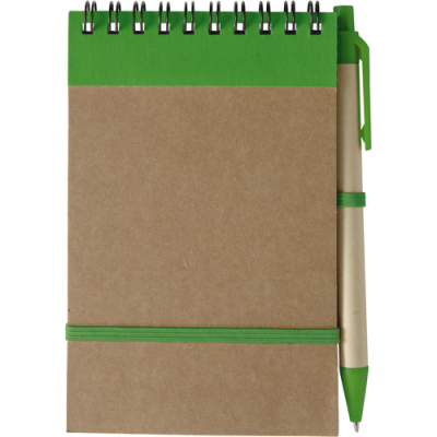 Picture of RECYCLED NOTE BOOK in Green.