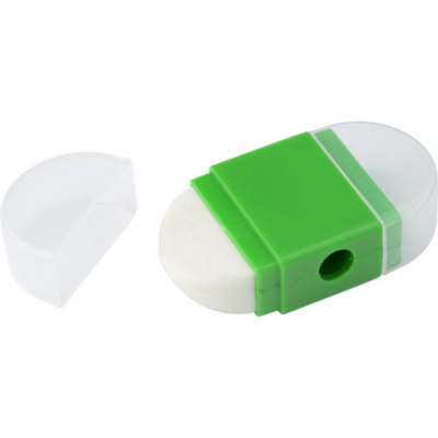 Picture of ERASER with Pencil Sharpener in Pale Green.