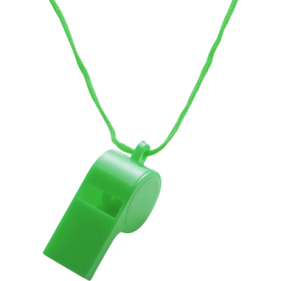 PLASTIC WHISTLE in Green.