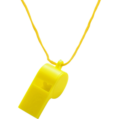 PLASTIC WHISTLE in Yellow.