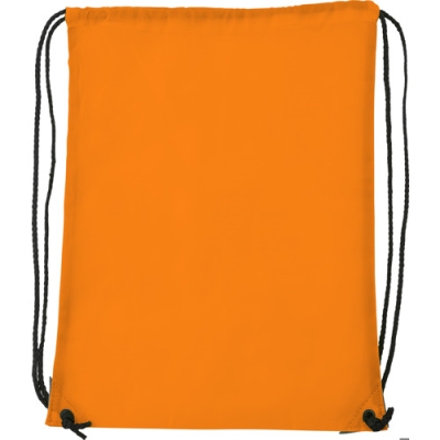 DRAWSTRING BACKPACK RUCKSACK in Neon Fluorescent Orange.