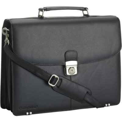 Picture of CHARLES DICKENS® LEATHER BRIEFCASE in Black