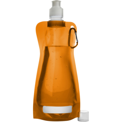 FOLDING WATER BOTTLE (420ML) in Orange.