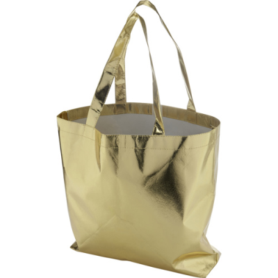 Picture of LAMINATED SHOPPER TOTE BAG in Gold