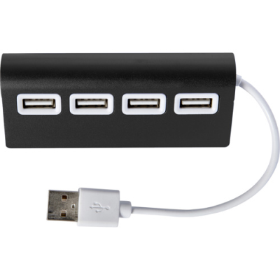 Picture of ALUMINIUM METAL USB HUB in Black.