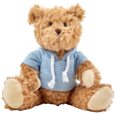 Picture of PLUSH TEDDY BEAR with Hooded Hoody in Light Blue.