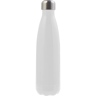 Picture of STAINLESS STEEL METAL DOUBLE WALLED BOTTLE (500ML) in White