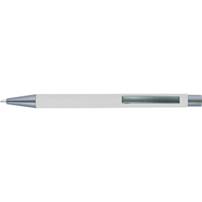 Picture of BALL PEN with Rubber Finish in White.