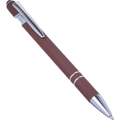 Picture of BALL PEN with Rubber Finish in Red.