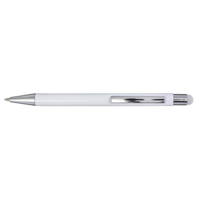 Picture of ALUMINIUM METAL AND PLASTIC BALL PEN in Silver.