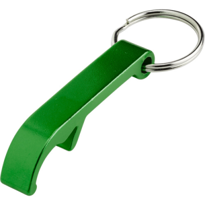 Picture of THE CITY - BOTTLE OPENER KEYRING in Green.