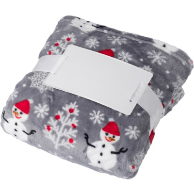 Picture of FLANNEL FLEECE SNOWMEN BLANKET (260G) in Grey