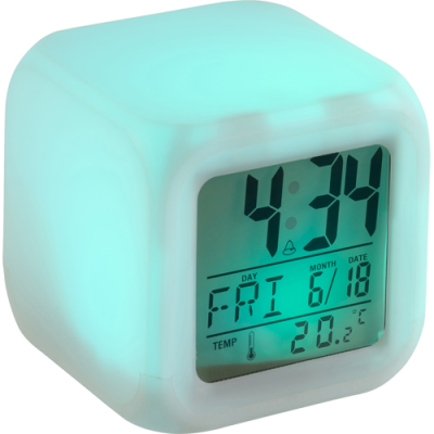 Picture of CUBE ALARM CLOCK in White.