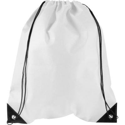 DRAWSTRING BACKPACK RUCKSACK in White.