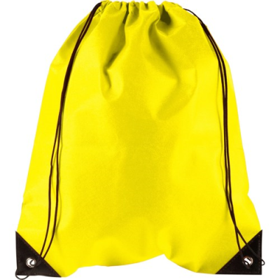 Picture of DRAWSTRING BACKPACK RUCKSACK in Yellow.