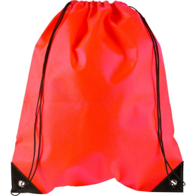 Picture of DRAWSTRING BACKPACK RUCKSACK in Red.