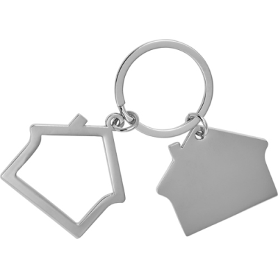 Picture of HOUSE KEYRING CHAIN in Silver.