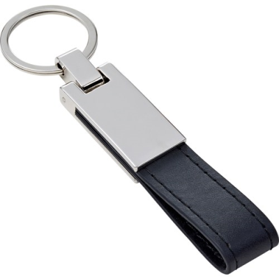 Picture of KEY HOLDER KEYRING with PU Loop in Black