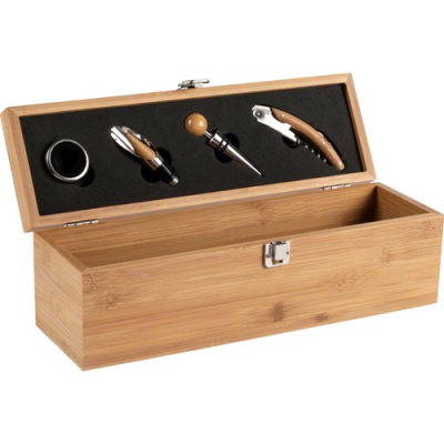 Picture of BAMBOO WINE GIFTSET (4PC) in Brown