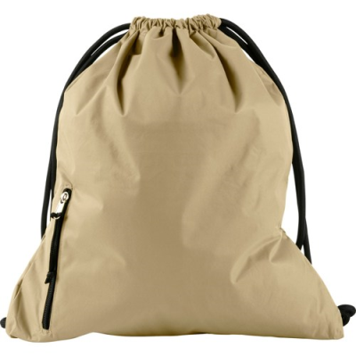 Picture of DRAWSTRING BACKPACK RUCKSACK in Khaki.