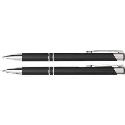 Picture of ALUMINIUM METAL WRITING SET in Black.