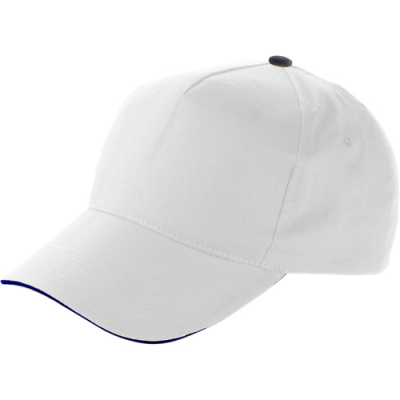 Picture of BASEBALL CAP with Sandwich Peak in White.