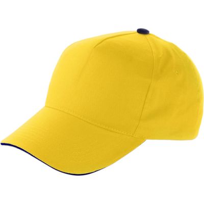 Picture of BASEBALL CAP with Sandwich Peak in Yellow.