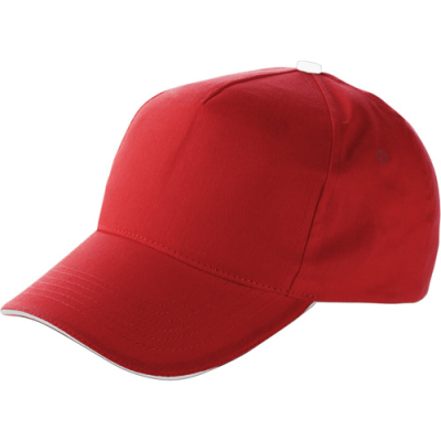 Picture of BASEBALL CAP with Sandwich Peak in Red.