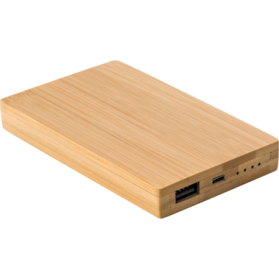 Picture of BAMBOO POWER BANK in Brown.