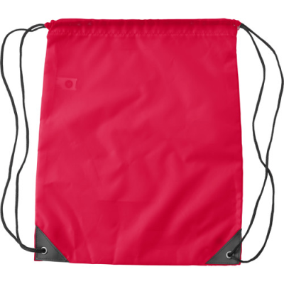 Picture of RPET DRAWSTRING BACKPACK RUCKSACK in Red.