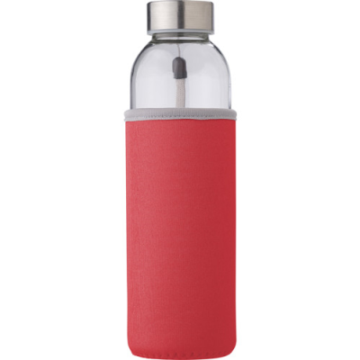 Picture of GLASS DRINK BOTTLE (500ML) in Red