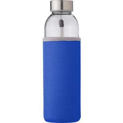 Picture of GLASS BOTTLE with Sleeve (500Ml) in Cobalt Blue.