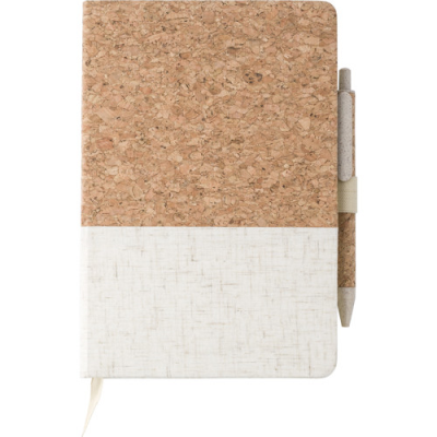 Picture of CORK AND LINEN NOTE BOOK (APPROX