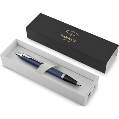 Picture of LACQUERED BRASS PARKER IM BALL PEN in Blue